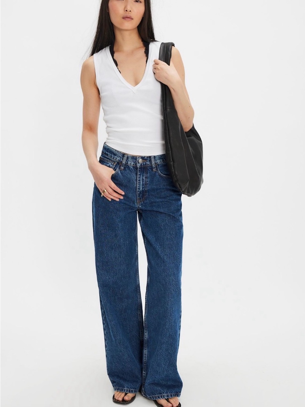 Free People Dala Sling Jeans in Flat Blue Size 26